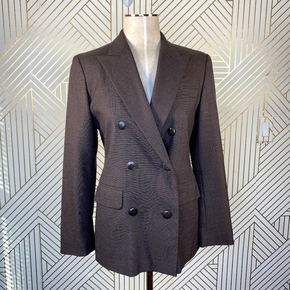 MaxMara Jackets & Blazers - MaxMara Brown Double Breasted Virgin Wool Blazer